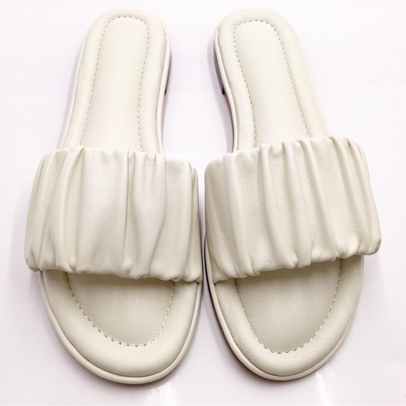 J.Crew Menorca scrunchie-strap slides in leather size 9 New - Picture 1 of 6
